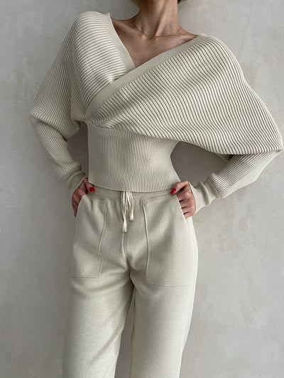 Lily™ - Stylish Off Shoulder Knitted Two Piece Set