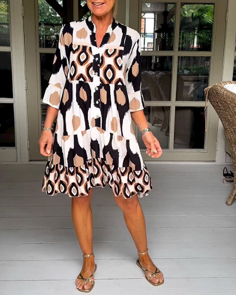 Aria™ - Elegant Printed Midi Dress