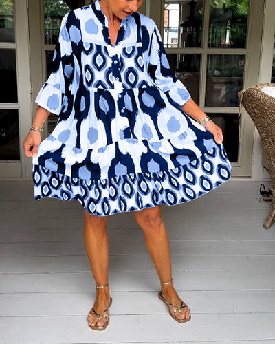 Aria™ - Elegant Printed Midi Dress