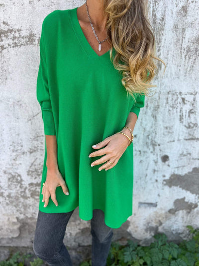 Grace™ - Comfortable V-neck Long Sleeve Knitted Sweater