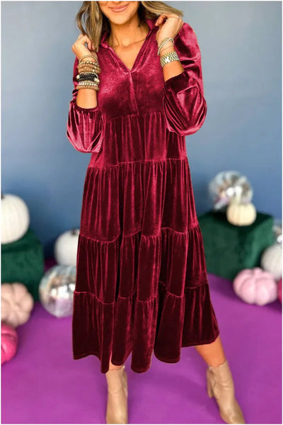 Aubrey™ - Comfortable Loose Velvet Dress With V-neck