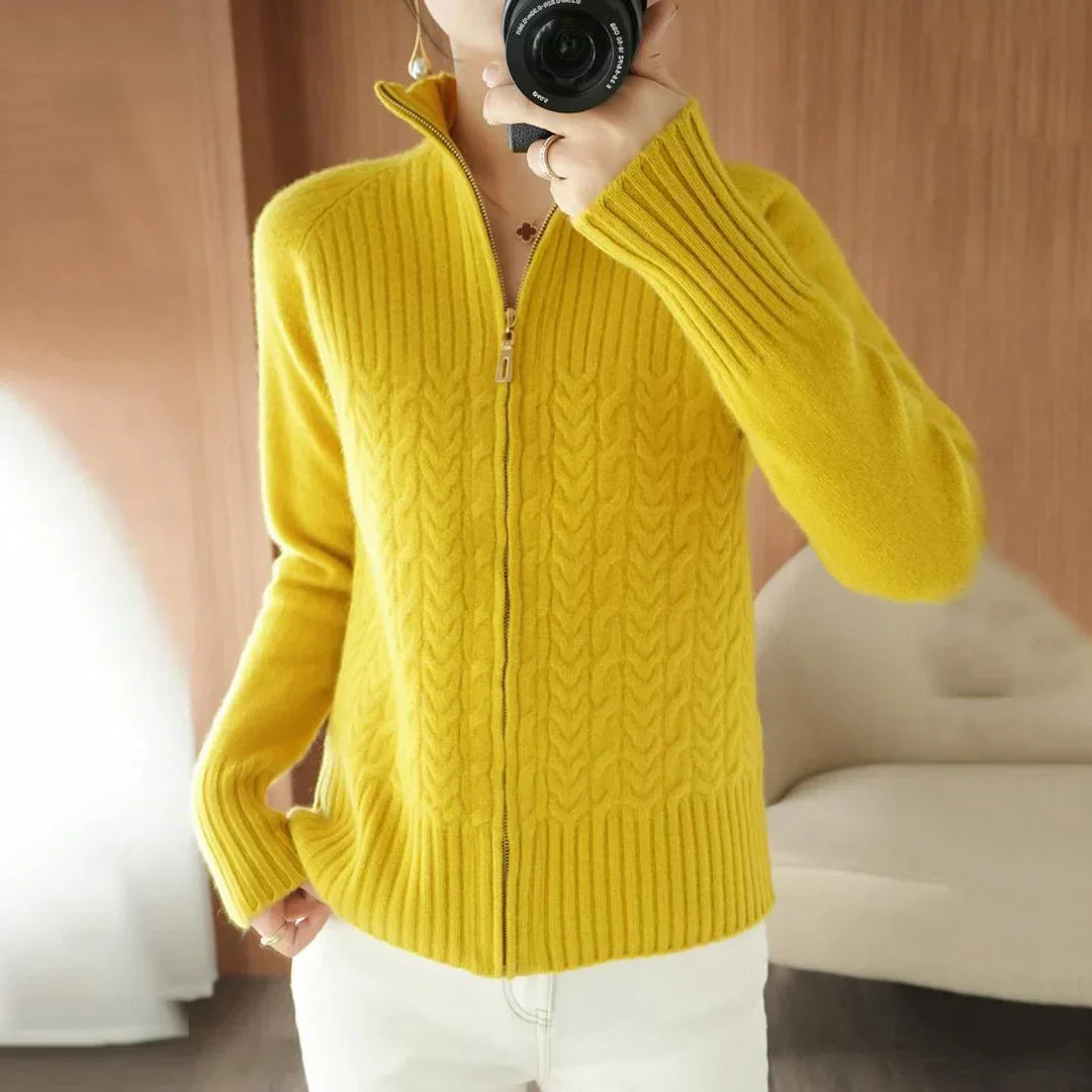 Madison™ - Knitted Soft Cashmere Sweater with Zipper