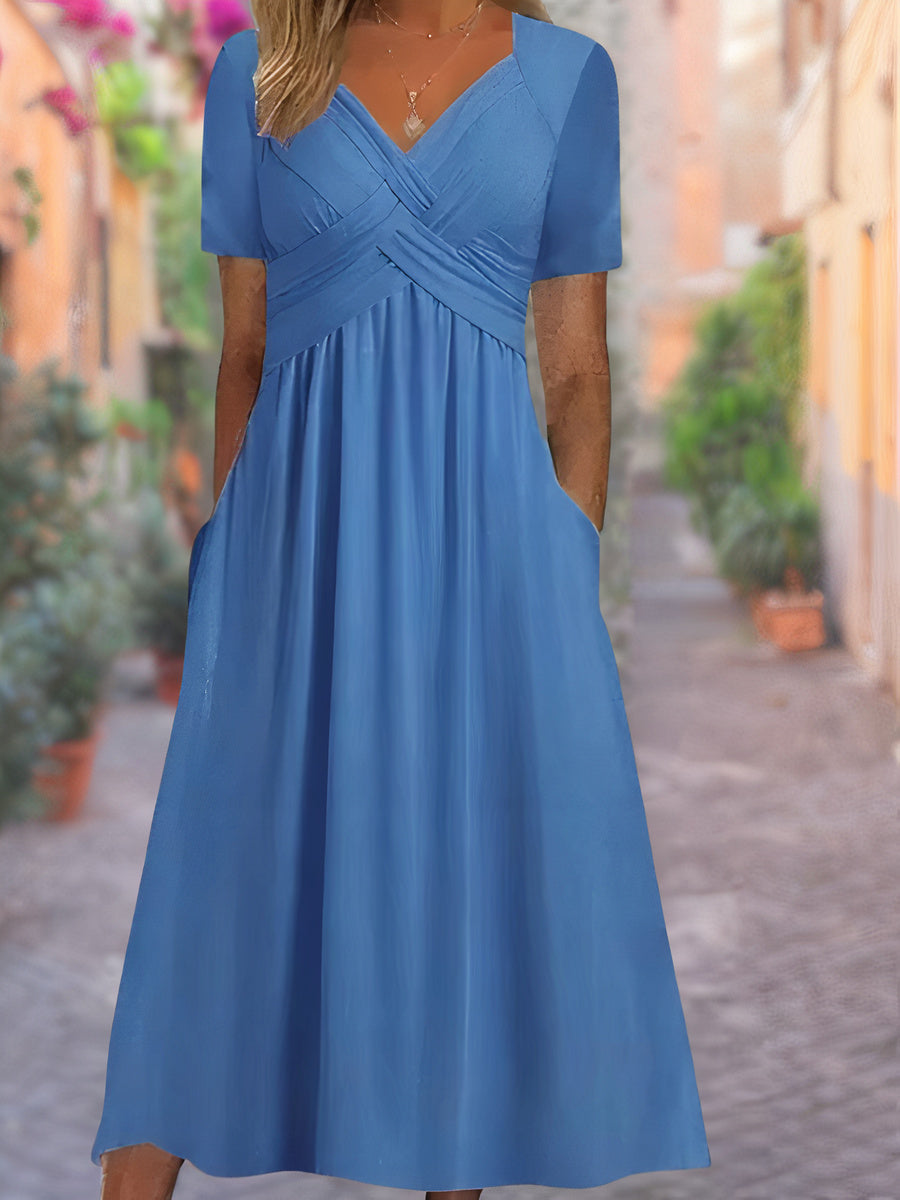 Aria™ - Comfortable V-Neck Dress