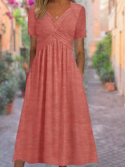 Aria™ - Comfortable V-Neck Dress