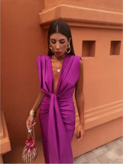 Ellie™ - Attractive Deep V-Neck Dress