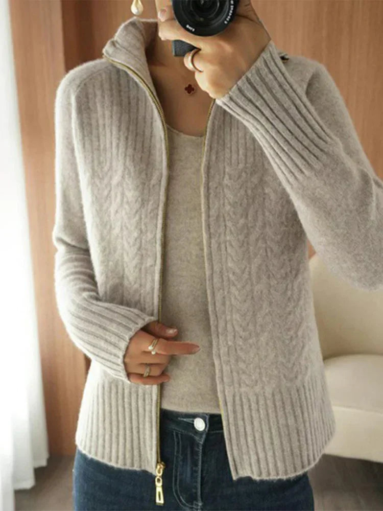 Madison™ - Knitted Soft Cashmere Sweater with Zipper